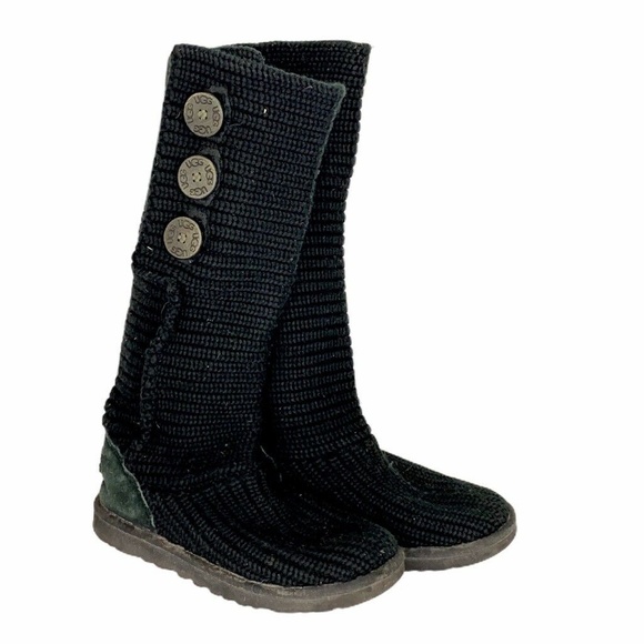 UGG Australia Womens Black Classic Cardy Sz 6 - Picture 2 of 6